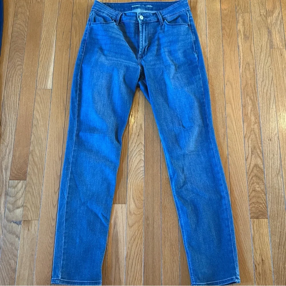 2 Pairs Old Navy OG High Rise Straight Blue Stretch Denim Jeans Women’s Sz 6 - Picture 5 of 9